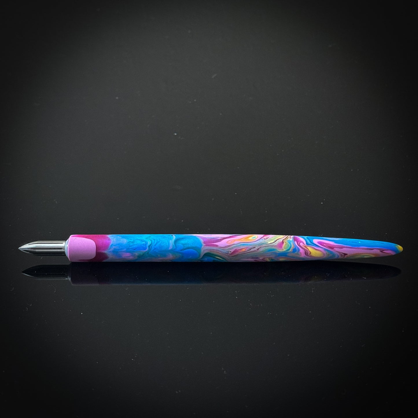 Purple, Pink, Teal and Yellow Slim Style Nib Holder Low Lustre Finish