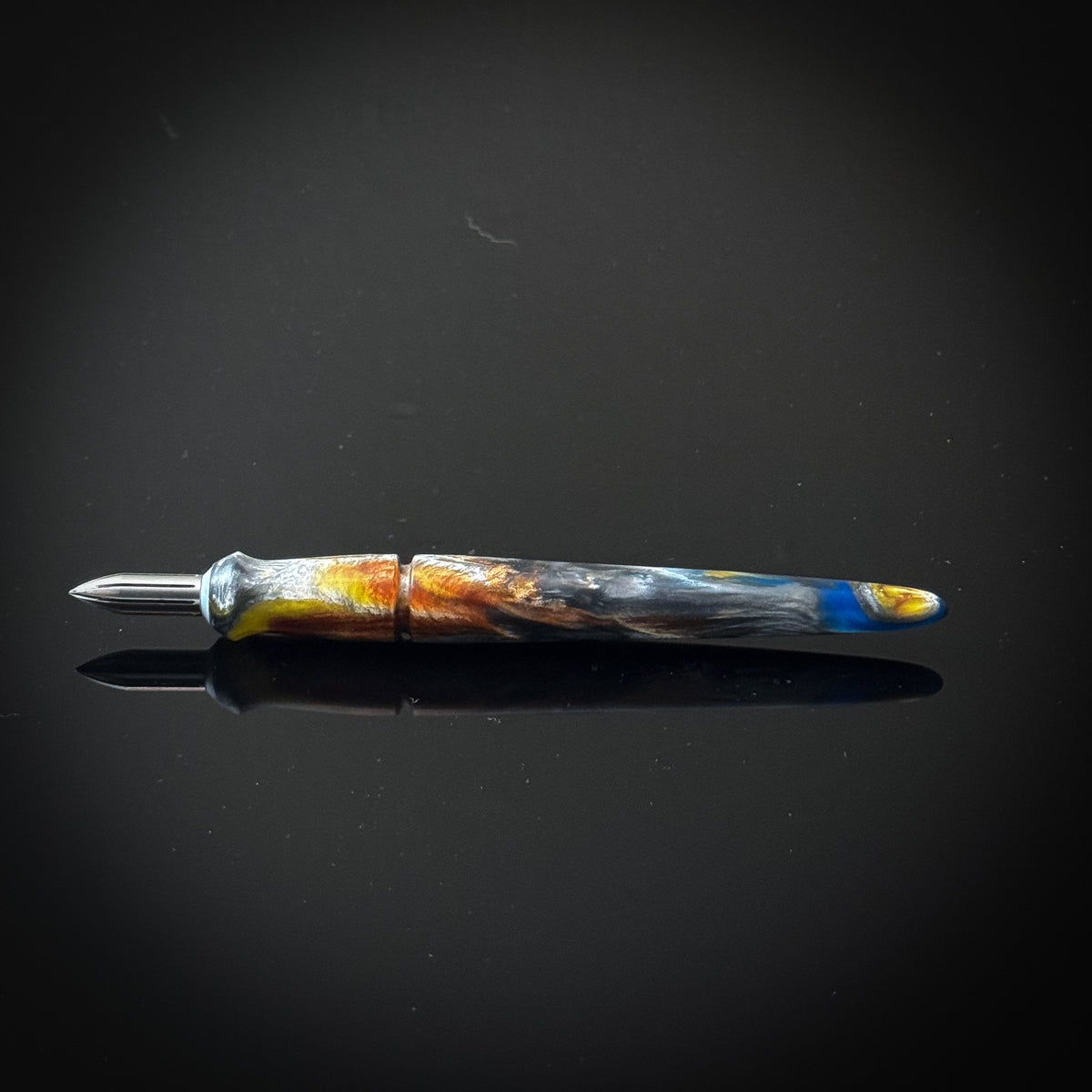 Blue, Silver and Bronze Mini Nib Holder - Semi Gloss Finish
