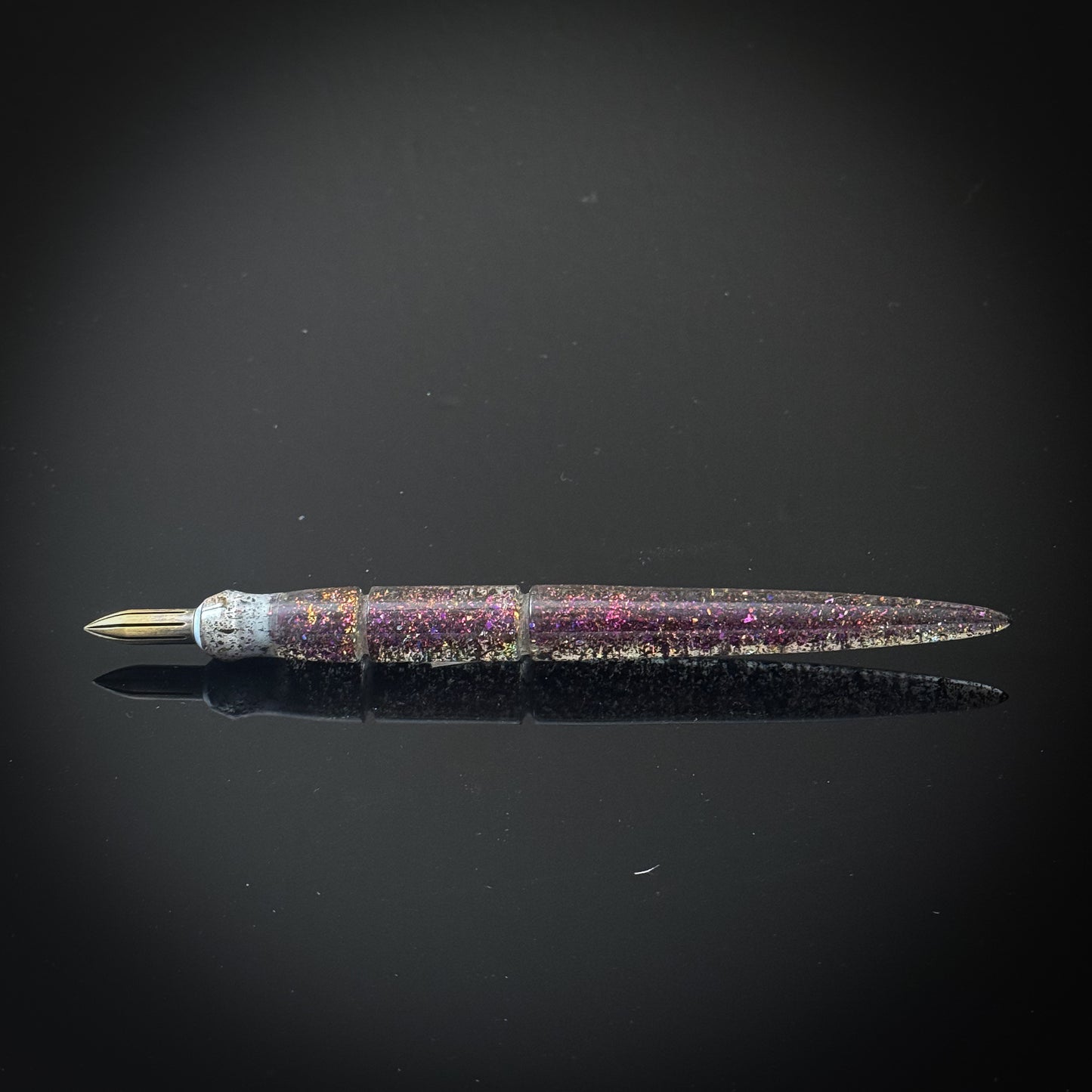 Clear with Purple Sparkle Contoured Nib Holder