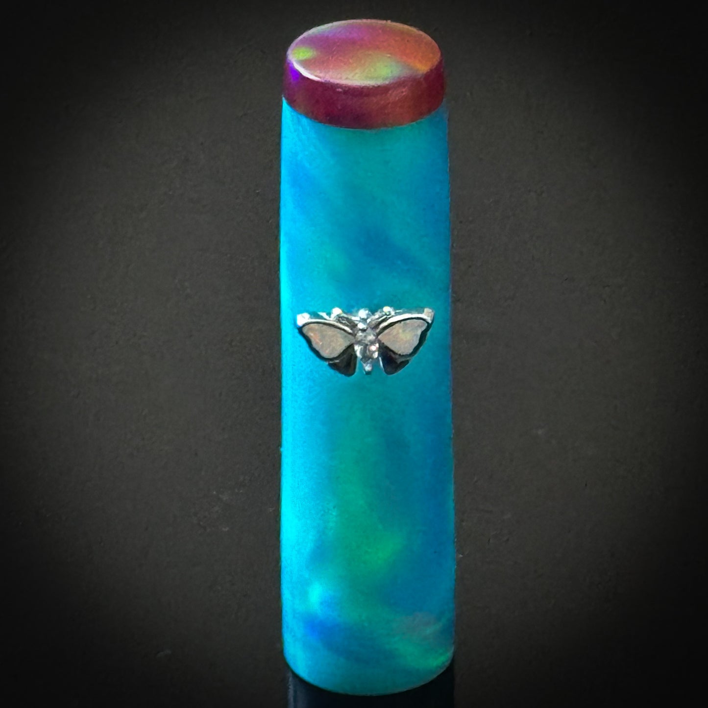 Rakaia Blue and Cherry Red OPAREX Slim Westwood Model with Butterfly Roll Stop -Jowo Nib