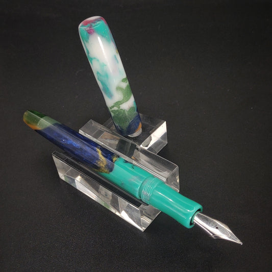 Teal, Blue and Gold Morningside Model - Jowo Nib