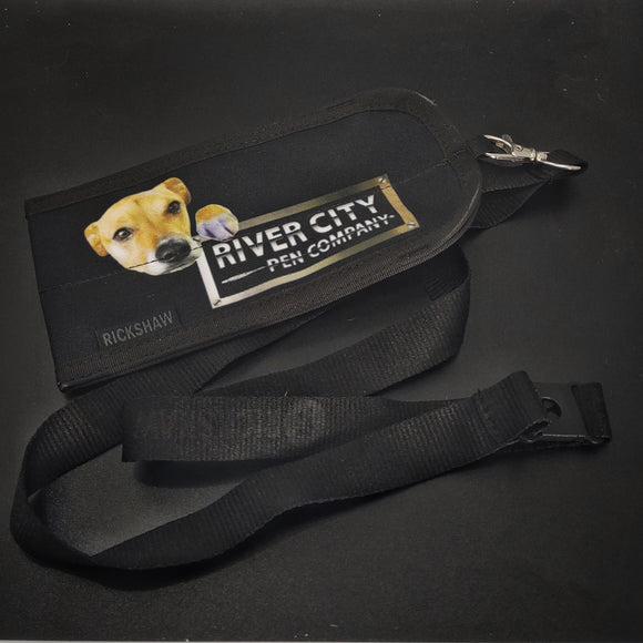 Black Two Pen Coozie With Lanyard -save 20% With Pen Purchase