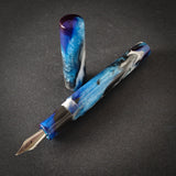Blue, White and Black Arlington Fountain Pen - Jowo nib