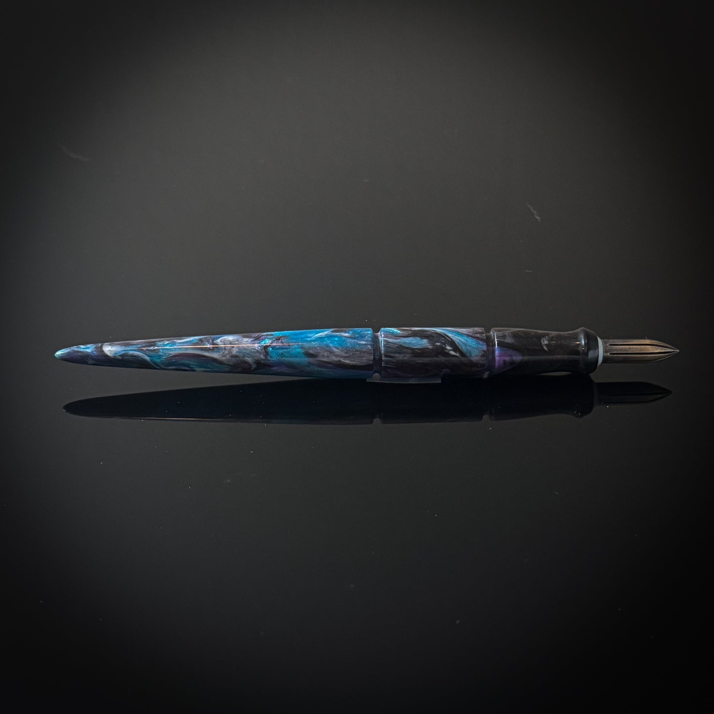 Brown, Blue, Purple and White Contoured Nib Holder