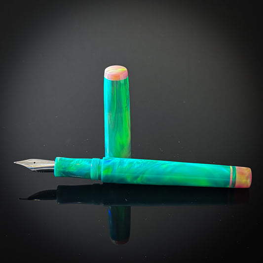 Moon Green OPAREX Slim Westwood Model with Salmon Pink Accents -  Jowo Nib