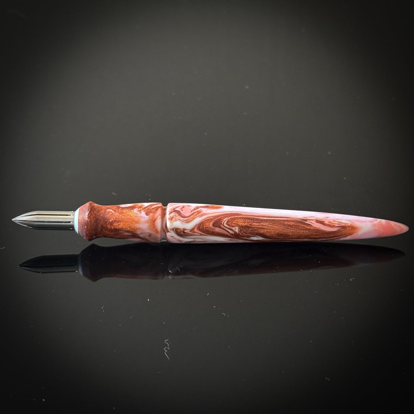 Bronze, Pink and White  Mini Nib Holder - Low Lustre Finish