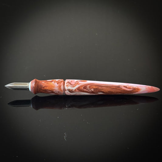 Bronze, Pink and White  Mini Nib Holder - Low Lustre Finish
