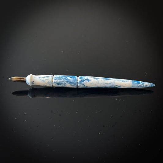 Blue and White Contoured Nib Holder