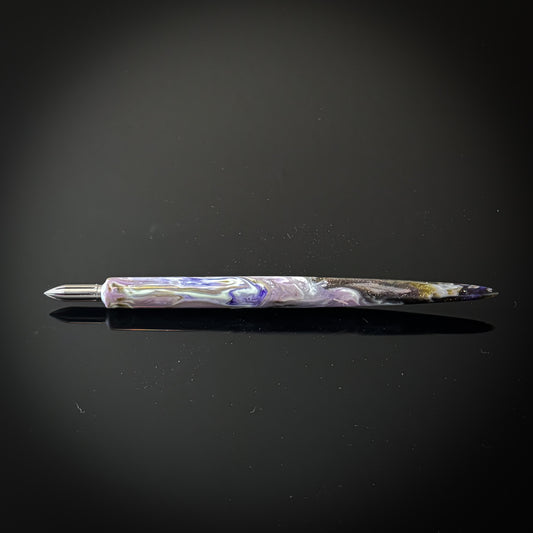 Purple Silver and White Slim Style Nib Holder
