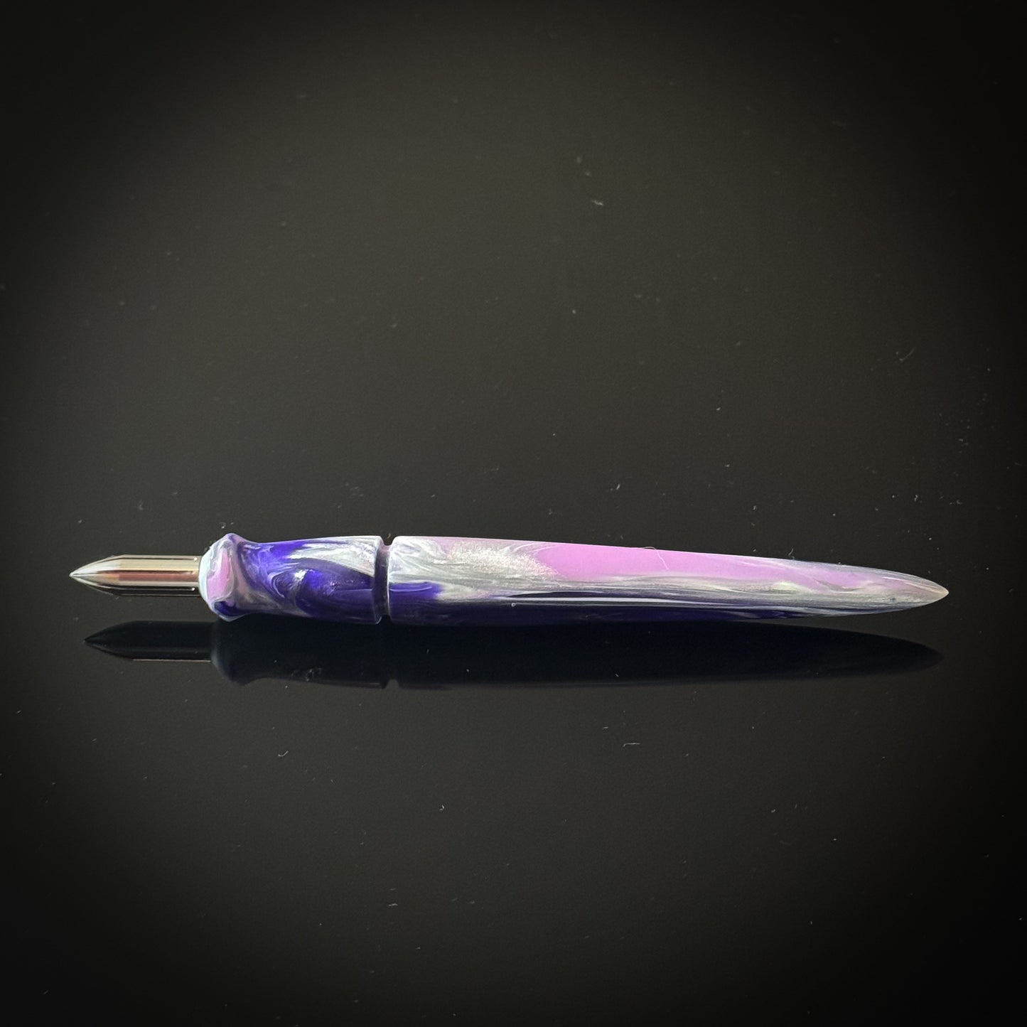 Dark and Light Purple Silver Sparkle Mini Nib Holder