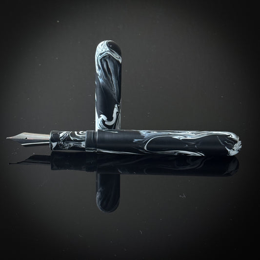 Black and White Elliott Model  Low Lustre Finish -  Bock Nib