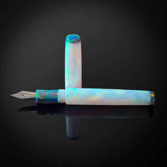 White OPAREX with Miracle Garden Grey  Accents Westwood Model -  Jowo Nib