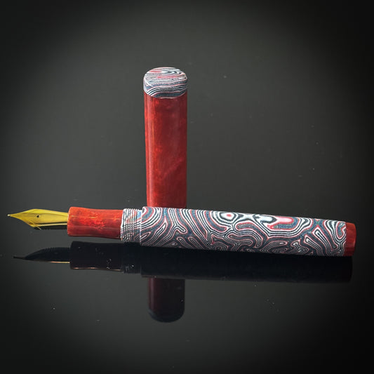 Red, Navy and Gray CrazyFiber Westwood Model - Jowo Nib