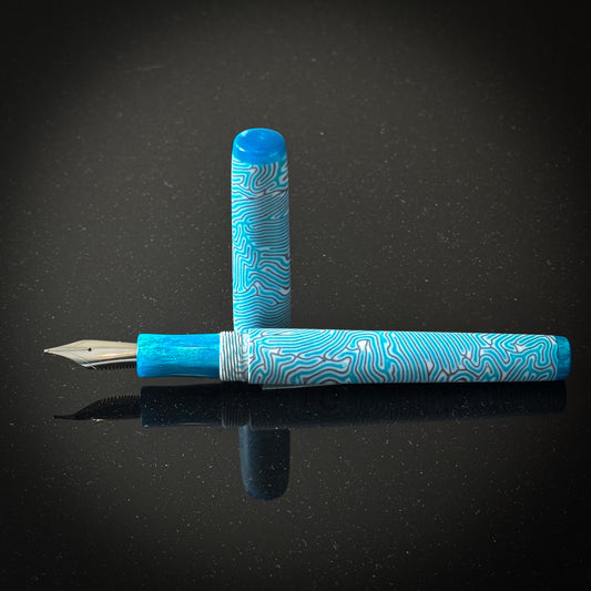 CrazyFiber - Teal and Grey Slim Westwood Model - Jowo Nib