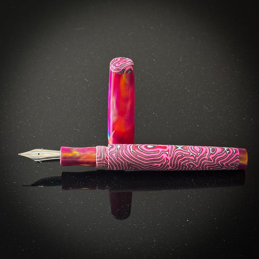 Cherry Red OPAREX with CrazyFiber Brainwaves Westwood Model -  Jowo Nib