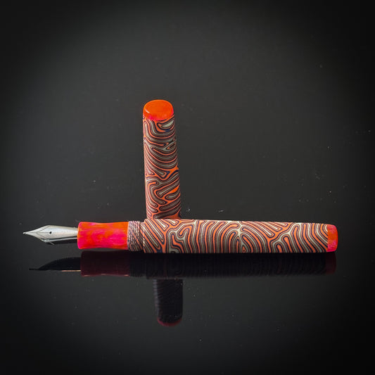 Orange Blue and Gray CrazyFiber Slim Westwood Model - Jowo Nib