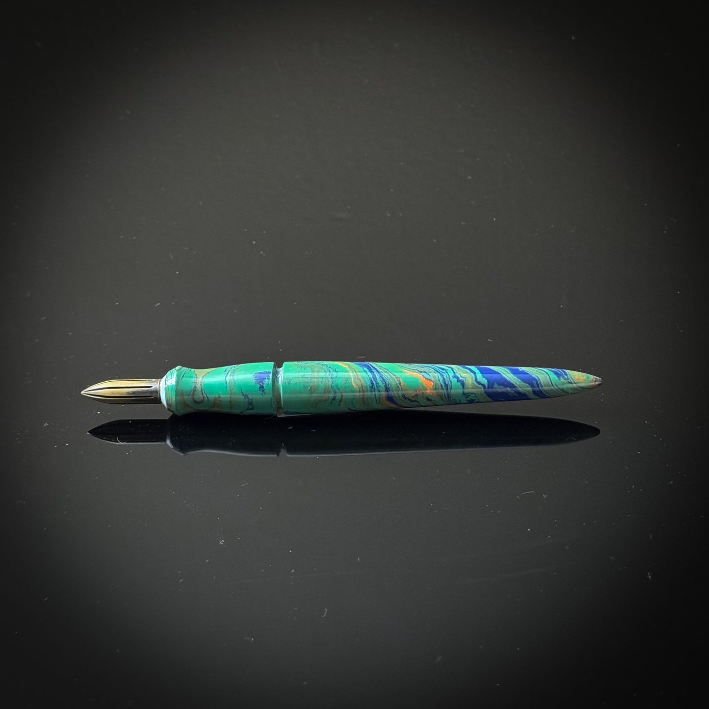Green, Blue and Teracotta Ebonite Mini Nib Holder