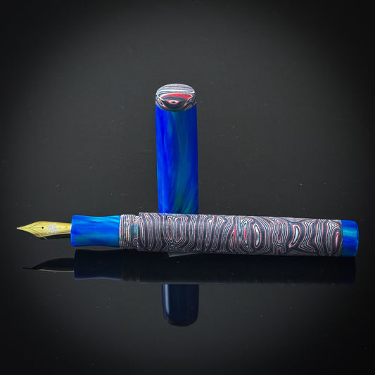 Heavenly Blue OPAREX and Dark Blue CrazyFiber  Arlington Model -Jowo Nib