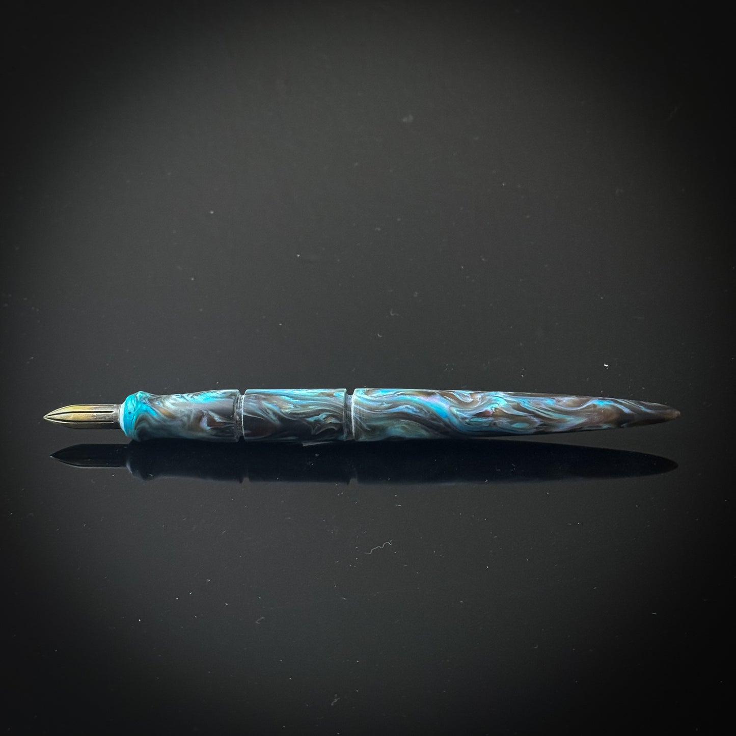 Chocolate Abalone Contoured Nib Holder - Semi Gloss Finish