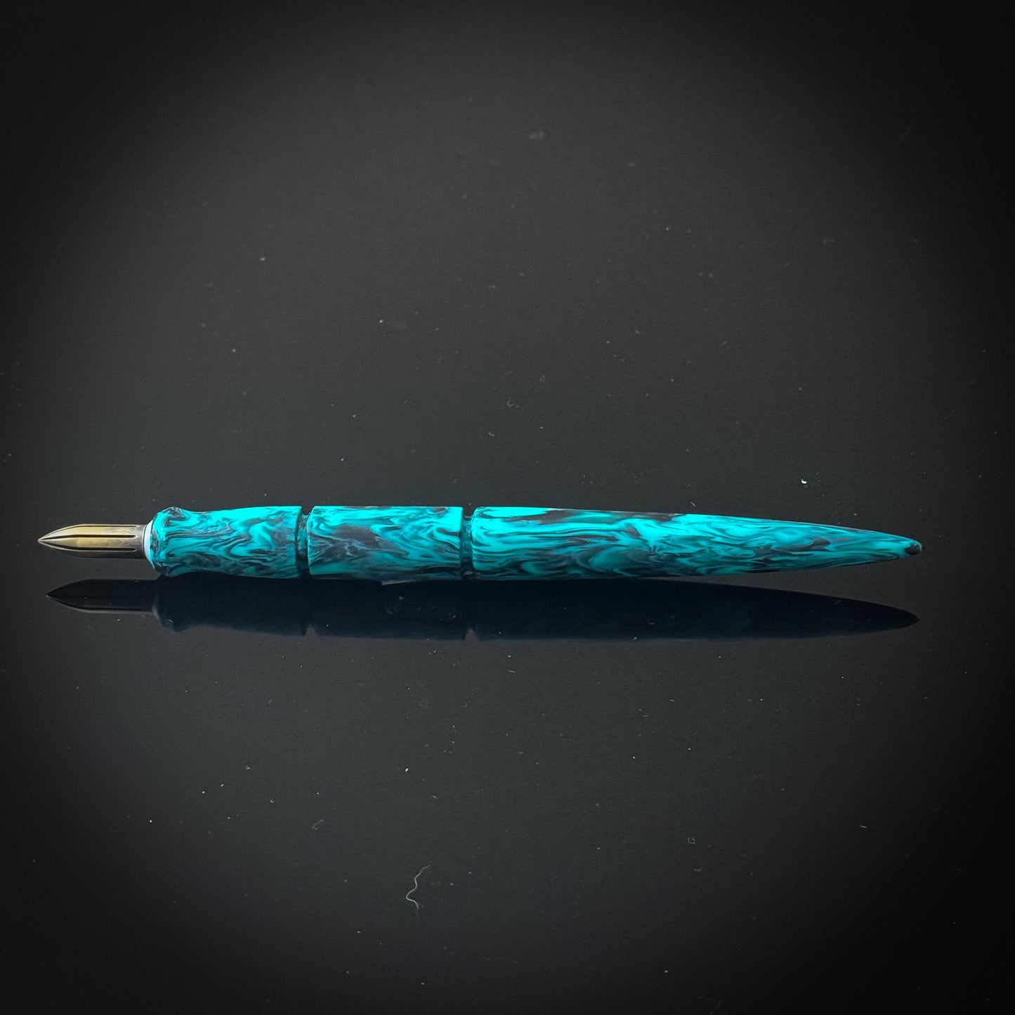 Midnight Aqua Contoured Nib Holder - Low Lustre Finish