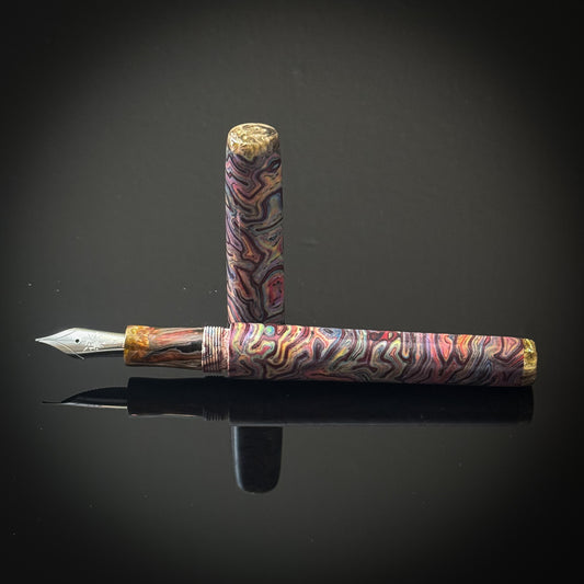 Tan, Blue Green and Red CrazyFiber Westwood Model - Jowo Nib