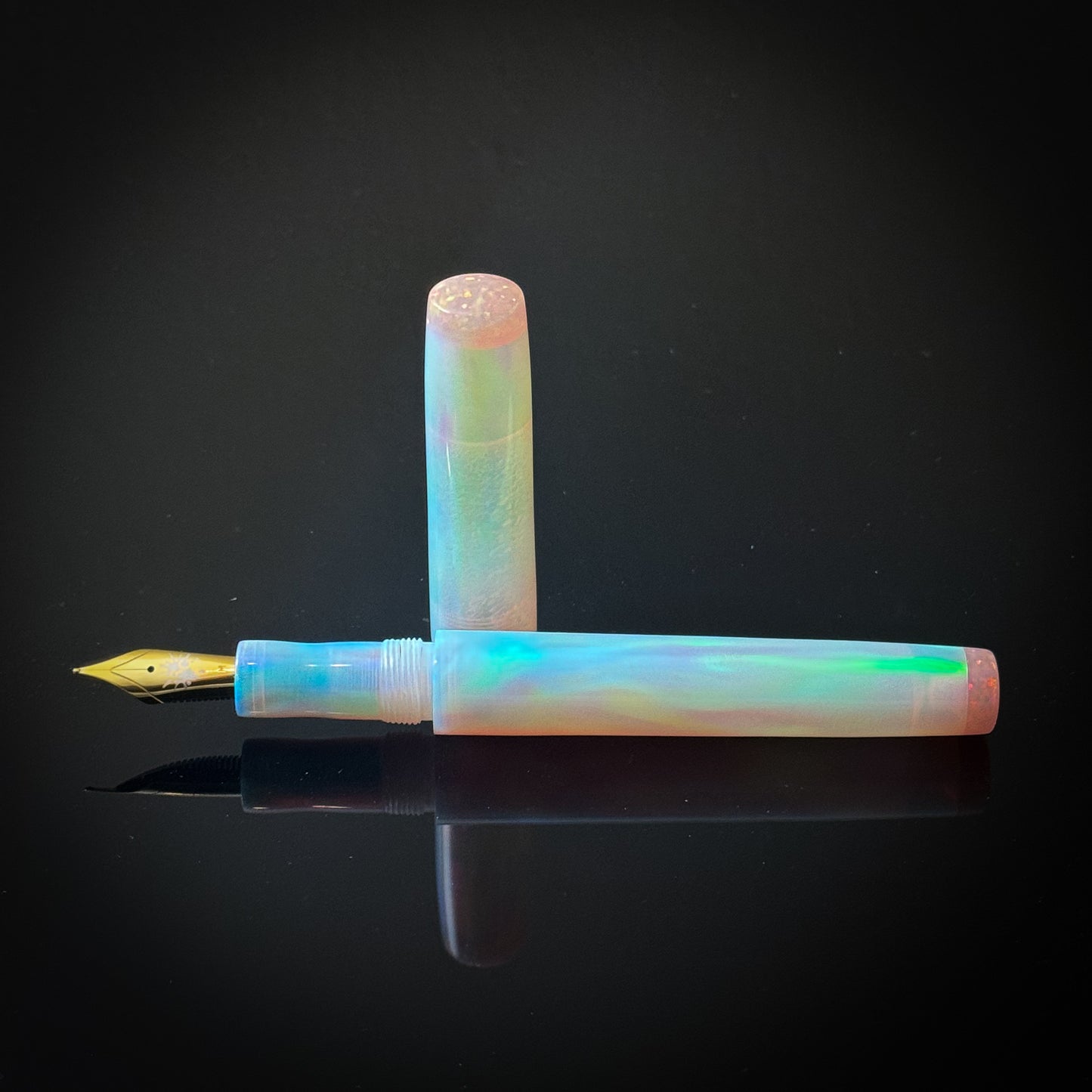 White OPAREX with Pink Glitter Opal Westwood Model -Jowo Nib