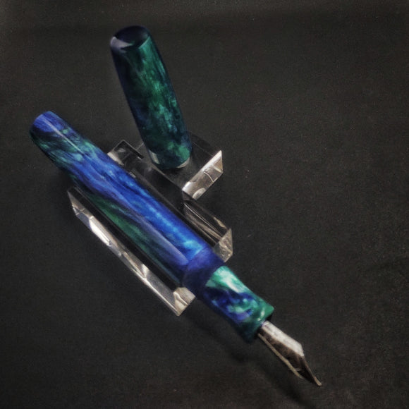 Teal and Blue Fountain Pen - Bock Nib