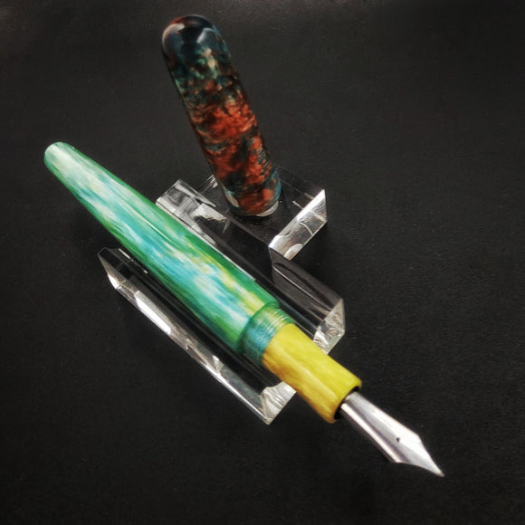 Tropical Fizz and Rusted Butterknife Shadyside Fountain Pen - Bock nib