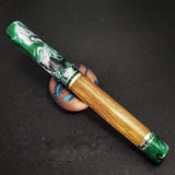 Wizardly Wood Fountain Pen in Green, Black  and Silver - Jowo Nib