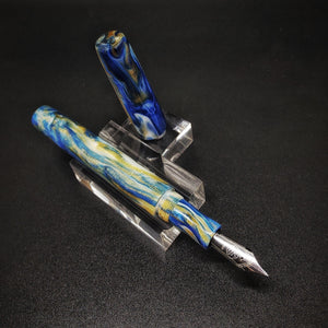 Blue, Gold and White Diamondcast Westwood Model Bock Nib