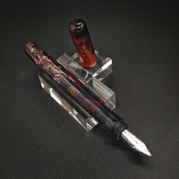 Red Black and Silver Uptown Model - Bock Nib
